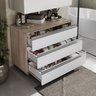 Gabinete Banheiro Joia 80cm com 3 Gavetas e Rodinha - 2