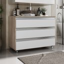 Ver imagem 1 de Gabinete Banheiro Joia 80cm com 3 Gavetas e Rodinha