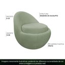 Ver imagem 4 de Poltrona Decorativa Orgânica Kaira Base Fixa Bouclê Verde Claro - Casaepoltrona