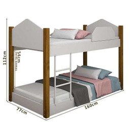 Beliche Montessoriana Infantil Casinha Montessoriana Luiza Divaloto Branco e Amendoa - 4