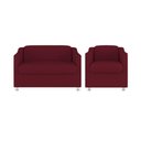 Ver imagem 1 de Kit Sofá Namoradeira + Poltrona Tilla Recepção Sala Tecido Marsala