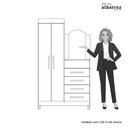 Ver imagem 6 de Cômoda Roupeiro com Espelho 2 Portas 4 Gavetas New Capri - Nogueira Cappuccino - Albatroz