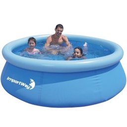 Piscina com Borda Inflável Redonda 2400 Litros 2.4m x 63cm com Capa Azul Importway Iwpbic2490 - 5