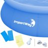 Piscina com Borda Inflável Redonda 2400 Litros 2.4m x 63cm com Capa Azul Importway Iwpbic2490 - 4