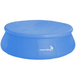 Piscina com Borda Inflável Redonda 2400 Litros 2.4m x 63cm com Capa Azul Importway Iwpbic2490 - 1