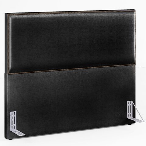 Cabeceira Box Casal King Com Tachas 195 cm Vicenza L02 Facto Preto Metalizado - Lyam Decor