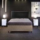 Ver imagem 2 de Cabeceira Box Casal King Com Tachas 195 cm Vicenza L02 Facto Preto Metalizado - Lyam Decor