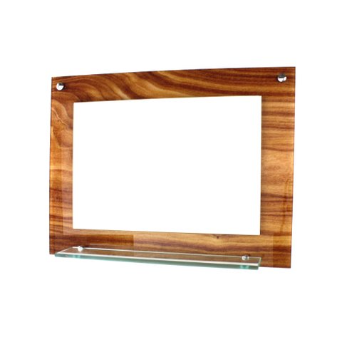ESPELHO PARA BANHEIRO COM PRATELEIRA 60CM X 45CM MADEIRA NOGUEIRA