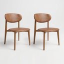 Ver imagem 1 de Kit com 2 Cadeiras para Sala de Jantar Estofadas em Madeira Maciça Cloe Yescasa
