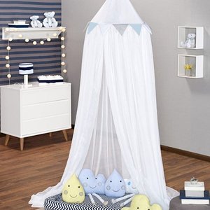 Mosquiteiro Infantil Bandeirinha azul bebê