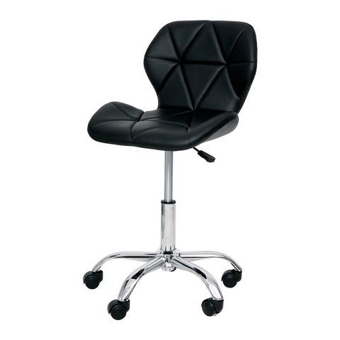 Cadeira Office Eiffel Slim com Estofado de Couro Sintético Preta Preto