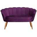 Ver imagem 3 de Namoradeira Decorativa Estofada Para Salão de Beleza Pétala Veludo Roxo - LM DECOR