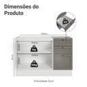Ver imagem 2 de Balcão de Pia 2 Portas 3 Gavetas (sem Tampo) Vik Madesa.