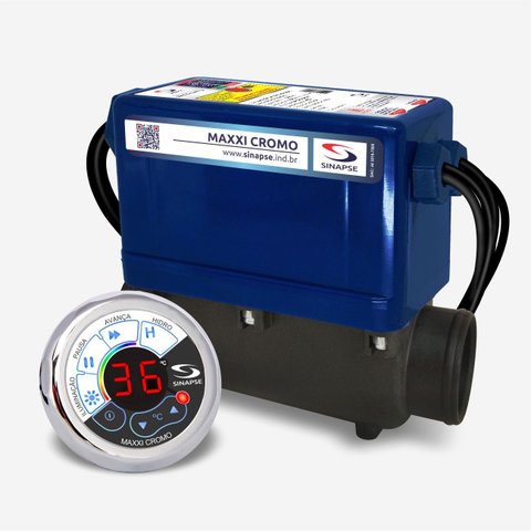 Aquecedor e Iluminação para Banheira e Spa Sinapse Maxxi Cromo 5000w, 220v, 3 Spots em Inox
