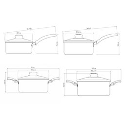 Jogo de Panelas Turim 4 Peças Alumínio Antiaderente PTC Chumbo - Tramontina - 5