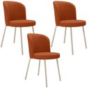 Ver imagem 1 de Kit 3 Cadeiras Sala de Jantar Estofada Gavi Arena L02 Tecido Terracota Lyam Decor