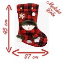 Ver imagem 2 de Decoração Natal Bota Meia Xadrez Boneco de Neve Natalino 45cm