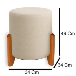 Kit 2 Puffs Orgânicos Boucle Thor com Pés de Madeira - 7 Decor Bege - 4