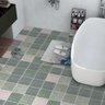 Adesivo Vinilico Lavavel para Piso Textura Terrazzo Verde 500x60cm - 3