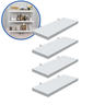 Kit 4 Prateleira Branca 25X10 + Suporte Flutuante Mdf  Organizadora Decoração Cozinha Banheiro Sala - 2