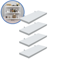 Ver imagem 2 de Kit 4 Prateleira Branca 25X10 + Suporte Flutuante Mdf Organizadora Decoração Cozinha Banheiro Sala