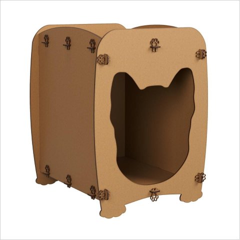 Mesa de Cabeceira Casinha Pet Dog 55 X 43 Cm Mdf Natural Ofertamo