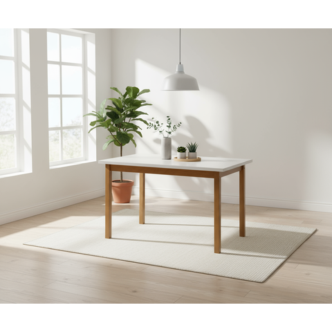 Mesa de Jantar Elisa Pés em Madeira Pinus Tampo em Mdf:off