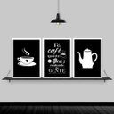 Ver imagem 1 de Kit 3 Quadros Decorativos Fé Café E Deus 24x18cm:Madeira branca