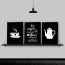Ver imagem 2 de Kit 3 Quadros Decorativos Fé Café E Deus 24x18cm:Madeira branca