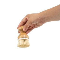 Escova de Limpeza Redonda com Pegador de Bambu - 2