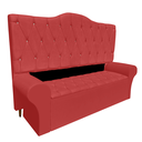 Ver imagem 1 de Conjunto Cabeceira King Size e Recamier Baú 198cm Calçadeira Estofado:suede Vermelho