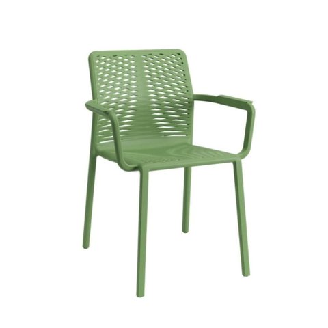Cadeira Livy Malfi Estrutura em Plástico Polipropileno Verde Oliva Plaxmetal