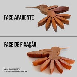 Beija-flor Entalhado Madeira Decorativo Artesanal - 3