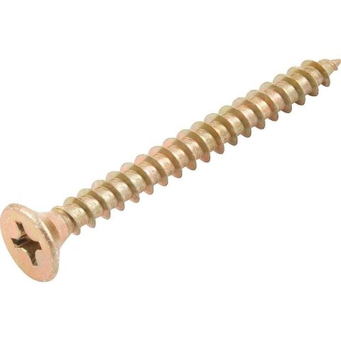 Parafuso para Madeira Chipboard Cabeça Chata Fenda Cruzada Phillips Bicromatizado 6,0mm x 60,0mm