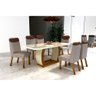 Mesa de Jantar Vigor 1,80m x 0,90m com 6 Cadeiras Smart Noce/Off White - 2
