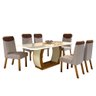 Mesa de Jantar Vigor 1,80m x 0,90m com 6 Cadeiras Smart Noce/Off White - 1