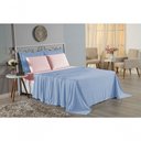 Ver imagem 4 de Jogo de Cama Casal Viúva Nobre 4 Peças Malha 100% Algodão - Azul-bebê / Rosa