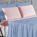 Ver imagem 3 de Jogo de Cama Casal Viúva Nobre 4 Peças Malha 100% Algodão - Azul-bebê / Rosa