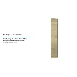 Porta para Closet com Vidro Reflecta Bronze 50cm com Puxador Perfil Champagne Luciane Móveis - 2