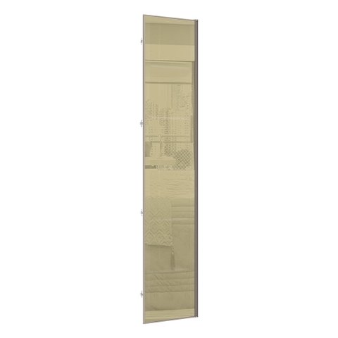 Porta para Closet com Vidro Reflecta Bronze 50cm com Puxador Perfil Champagne Luciane Móveis