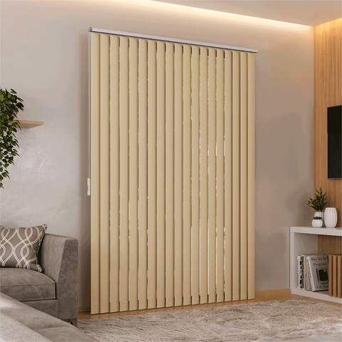 Persiana Vertical em Pvc Crisdan Largura 2,20 X 1,60 Altura Camurça