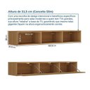 Ver imagem 3 de Rack com Painel Ripado TV 60 Polegadas Planejado 160x180cm Aruá CabeCasa MadeiraOriginals Marrom