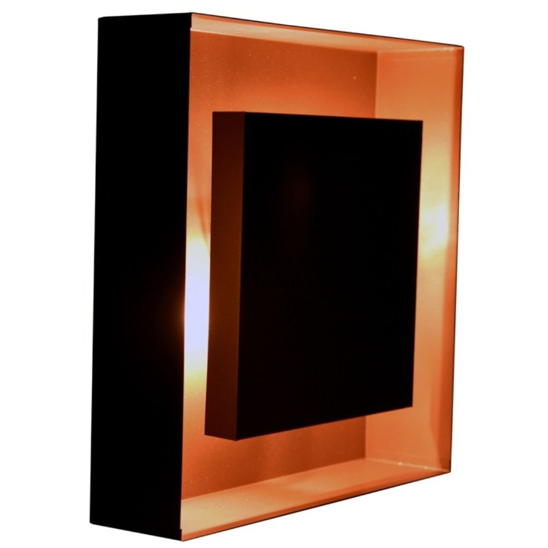 Plafon Sobrepor Preto Com Cobre 40x40 Refletor - 3