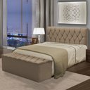 Ver imagem 1 de Kit Cabeceira Bolivia+ Calçadeira Itália Queen 160 CM Suede Cappucino - D A Decor