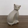 Escultura Gato Kiki Cinza Decoração Cerâmica - 2