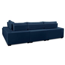 Sofá de Canto Retrátil e Reclinável com Molas 3,40x2,00 Ld Jacke Suede Azul Madelina Decor - 4