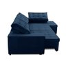 Sofá de Canto Retrátil e Reclinável com Molas 3,40x2,00 Ld Jacke Suede Azul Madelina Decor - 3