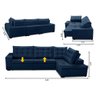 Sofá de Canto Retrátil e Reclinável com Molas 3,40x2,00 Ld Jacke Suede Azul Madelina Decor - 1