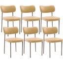 Ver imagem 1 de Kit 08 Cadeiras Estofadas para Sala de Jantar Melina Base Arena L02 Couríssimo Fendi - Lyam Decor