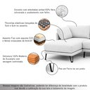 Ver imagem 4 de Sofá Sala de Estar Atena Chaise Esquerdo Pés de Ferro 284cm 5 Lugares Bouclê Branco M1 - Monari Desi